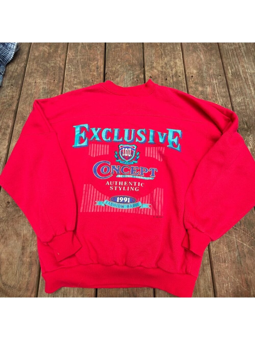 Vintage Exclusive Concept 1991 IOU Red Crewneck Sweatshirt